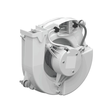 Ersatzgebläse - Baujahr ab 1987 ohne Abdeckung, Volumenstrom 60 m³/h, Druckdifferenz 78 Pa, Eigengeräusch UP 44dB(A), AP 45 dB(A), 230 V, 50 Hz, 21 Watt