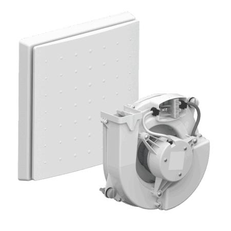 mit Design Gehäusedeckel, Volumenstrom 60 m³/h, Druckdifferenz, Eigengeräusch UP 44dB(A), AP 45 dB(A), 230 V, 50 Hz, 21 Watt