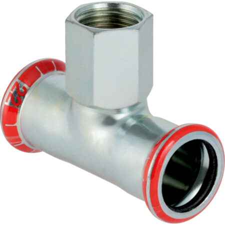 GE Mapress C-Stahl T-Stueck mit Abgang d28 x Rp1 x 28mm verzinkt