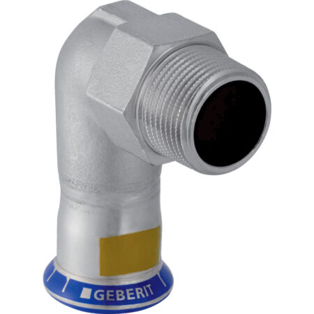 GE Mapress Edelstahl Gas Uebergangswink. 90 Gr. d22mm x R3/4