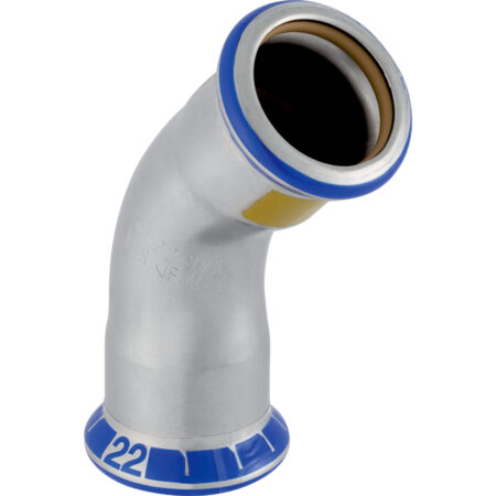 GE Mapress Edelstahl Gas Bogen 45 Gr. d42mm