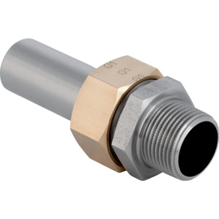 GE Mapress ES Uebergangsverschraubung mit UeWM aus Messing d28mm x R1 u EE