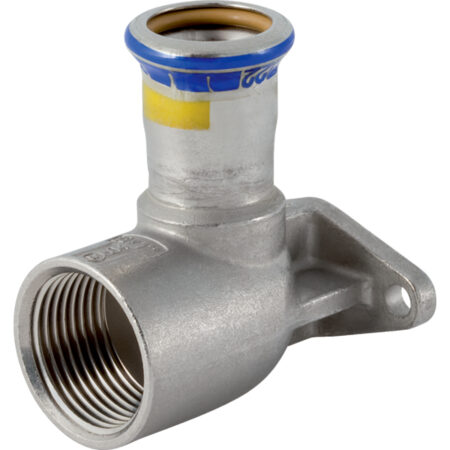GE Mapress Edelstahl Gas Anschlusswinkel d22mm x Rp1 f. Gaszaehlergrundplatte