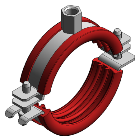 Rohrschelle Omnia MB 20x1.5, 30 - 35 mm M8/M10 Sil.