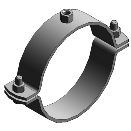 Rohrschelle Titan HD 50x5, 160 mm M12 o. Dämm.