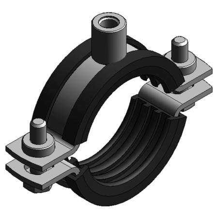Rohrschelle Maxima PSM 25x3, 53 - 57 mm M8/M10 TPE