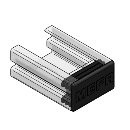 Schutzkappe C-Profil Stex 35, für Profil 35/20 PE Schwarz