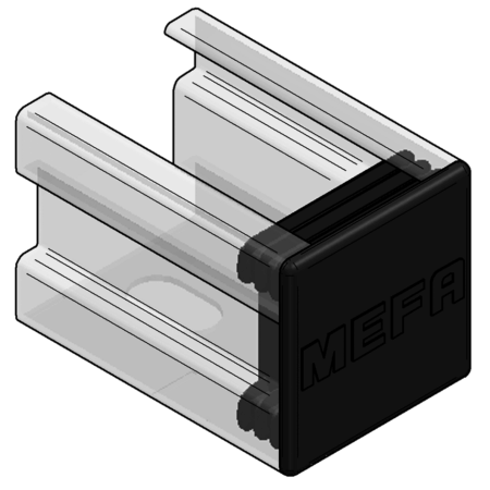 Schutzkappe C-Profil Stex 35, für Profil 35/35 PE Schwarz