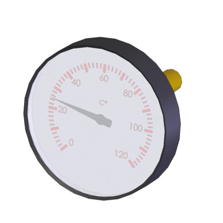 FL Thermometer zentrisch, blau, NG 63, 0-120 Grad C