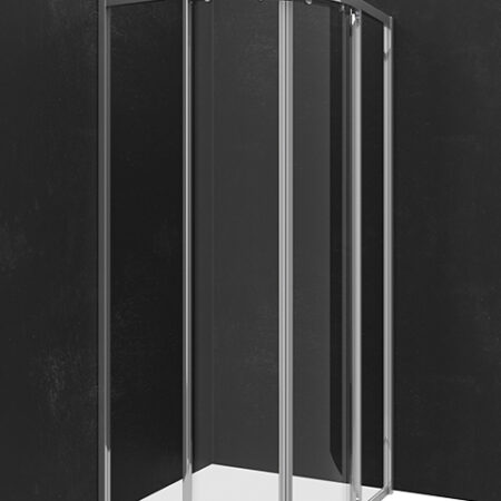 PA DRIVE 1.0 Runddusche 4-teilig R550 885x885x2000 ESG transparent Alusilber
