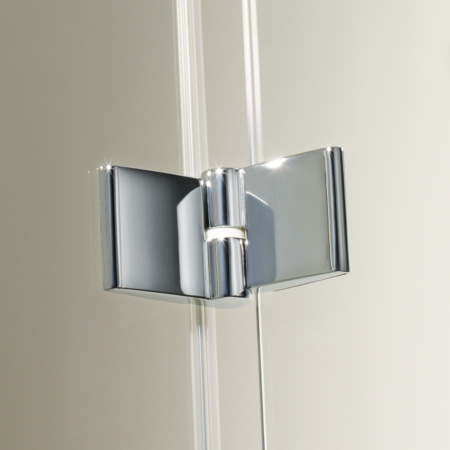 TOP DRIVE R Falt-Eckhälfte 2-teilig 885x2000 ESG transparent Alusilber rechts
