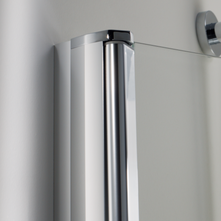 TOP DRIVE R Pendeltür 2-teilig in Nische 970x2000 ESG transparent Alusilber