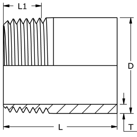 Nords SchweissnippelR-208 3/4" 40mm Wkst.1.4404 / 316L(1.4436) 26.9x1.6 mm