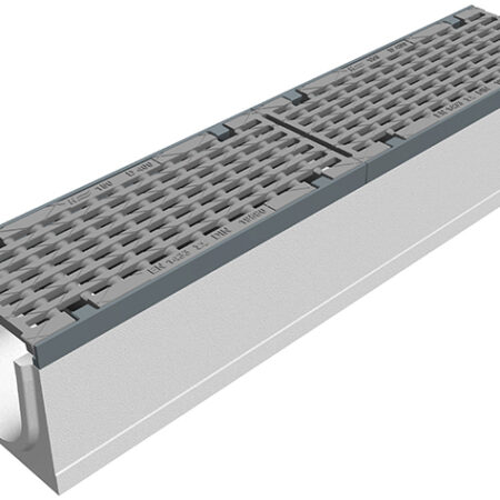 AET Entwaesserungsrinne Maxi150 Kl.D l=1m m.Gussrost o.Gefaelle H=210mm