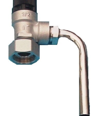 Sv-Ventil mit Ablaufbogen 1/2"