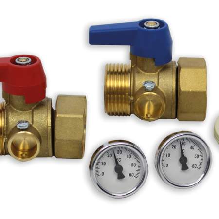 Roth Kugelhahnset 1" mit Thermometer