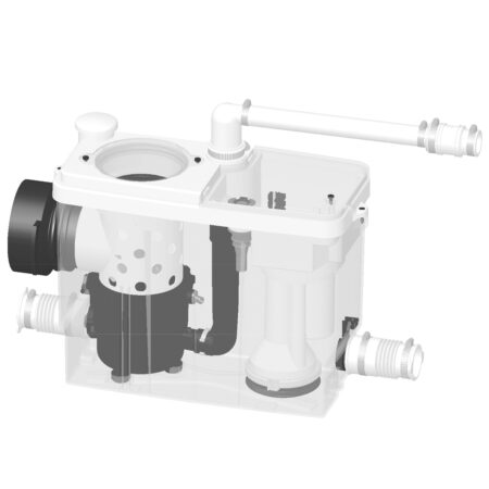 SFA Sanibroy Fäkalienhebeanlage SANIPACK PRO UP zum Anschluss an Hänge-WC bzw. WC und Waschtisch, Dusche oder Bidet. Zur Einbau in Vorwandinstalation.