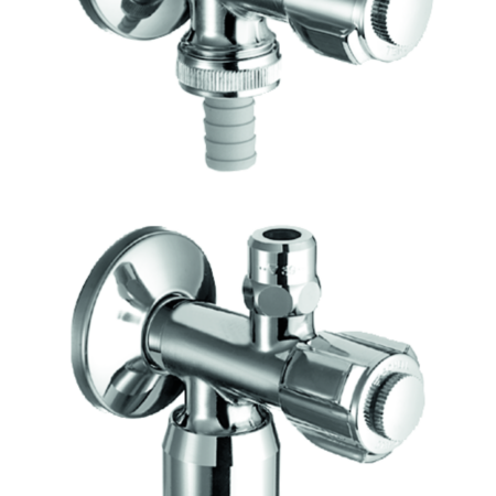 SCHELL Doppelanschluss-Eckventil COMFORT, RFV, DN 15 G 1/2 AG, Schlauchverschraubung Ø 14,5 mm (DN 20 G 3/4 AG), chrom