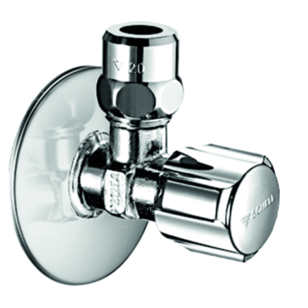 SCHELL Eckventil mit Regulierfunktion COMFORT, COMFORT-Griff, Rosette Ø 54 mm (Tiefe 3 mm), DN 15 G 1/2 AG mit ASAG easy, Ø 10 mm (DN 10 G 3/8 AG), chrom