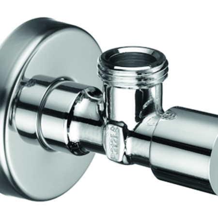 SCHELL Eckventil mit Regulierfunktion PINT, Design-Griff, Schubrosette Ø 54 mm, DN 15 G 1/2 AG, DN 15 G 1/2 AG, chrom