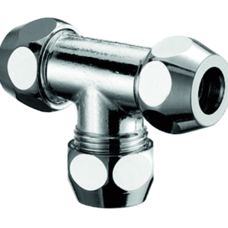 SCHELL T-Verschraubung, 3x Ø 10 mm (DN 10 G 3/8 AG), chrom