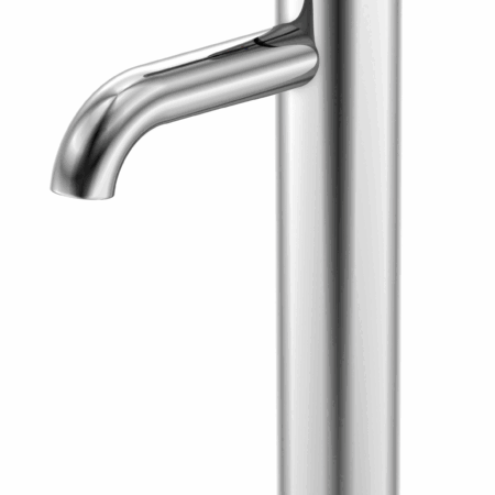 Serie 100 Waschtisch Einhebelmischer ohne Ablaufgarnitur Ausladung 128 mm, mit Keramikkartusche, mit Flexschläuchen 3/8 Zoll, hohe Ausführung, brushed nickel