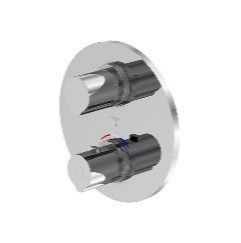 Serie 100 Fertigmontageset für Unterputzthermostat mit 2 Wege Umsteller mit Abdeckplatte Durchmesser 190 mm, chrom(Einbaukörper 010 4140 3 separat bestellen)