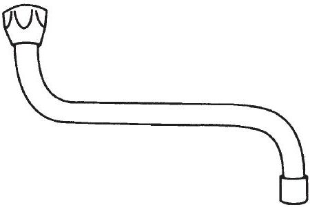 Teka Rohrauslauf 150mm Ausladung flachdichtend mit Anschluss 3/4