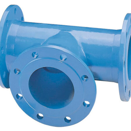 T-Stück DN125/80 Flansche geb. PN10/16 GGG epoxybeschichtet