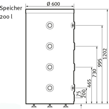 VAILLANT Pufferspeicher VPS R 200 für Wärmepumpen heizen/kühlen