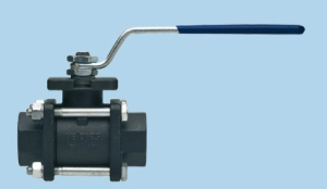 C-Stahlkugelhahn 3-tlg.1/2" PN14/64 Dampfdicht.max.198oC Stahl v.DG Muffe