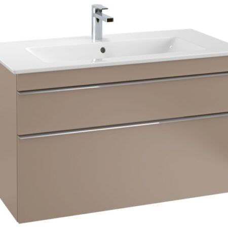 Villeroy & Boch Schrankwaschtisch Venticello 4104AL, 1000 x 500 mm, Rechteck, 1HL. mittleres Hahnloch durchgestochen, mit Überlauf, Weiß Alpin