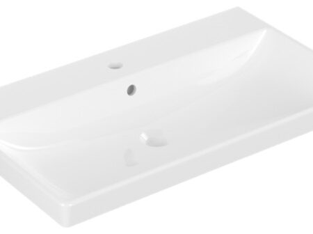 Villeroy & Boch Schrankwaschtisch Avento 415680, 800 x 470 mm, Rechteck, 1HL. mittleres Hahnloch durchgestochen, mit Überlauf, Weiß Alpin