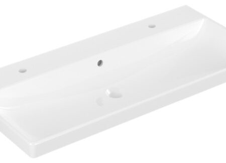 Villeroy & Boch Schrankwaschtisch Avento 4156A4, 1000 x 470 mm, Rechteck, 2HL., mit Überlauf, Weiß Alpin