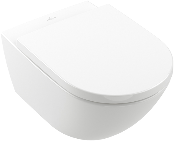 Villeroy & Boch Combi-Pack Subway 3.0 4670TS, 370 x 560 x 360 mm, Oval, wandhängend, Abgang waagerecht, mit TwistFlush, Weiß Alpin