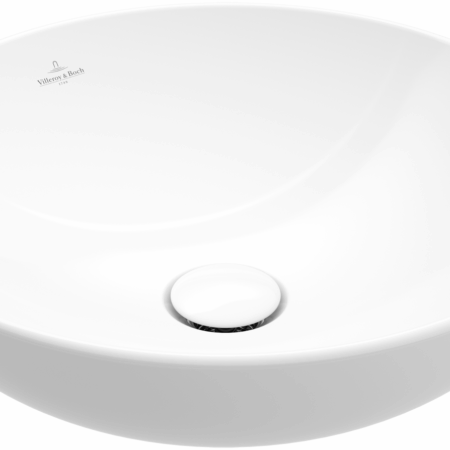 Villeroy & Boch Aufsatzwaschbecken Loop & Friends 4A4501, 380 x 380 mm, Rund, ohne Überlauf, Weiß Alpin