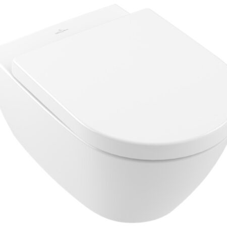 Villeroy & Boch Tiefspül-WC spülrandlos Subway 2.0 5614R0, 370 x 560 x 365 mm, Oval, wandhängend, Abgang waagerecht, mit DirectFlush, Weiß Alpin