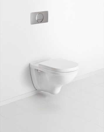 Villeroy & Boch Tiefspül-WC O.novo 566010, 360 x 560 x 350 mm, Oval, wandhängend, Abgang waagerecht, Weiß Alpin