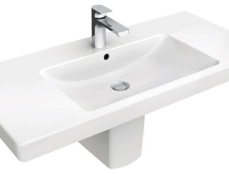 Villeroy & Boch Schrankwaschtisch Subway 2.0 7175A0, 1000 x 480 mm, Rechteck, 1HL. mittleres Hahnloch durchgestochen, mit Überlauf, Weiß Alpin