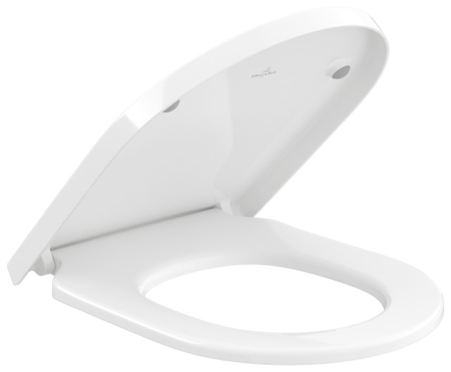 Villeroy & Boch WC-Sitz Subway 3.0 8M42S1, 374 x 438 x 42 mm, Oval, mit Absenkautomatik (SoftClosing), mit abnehmbaren Sitz (QuickRelease), Weiß Alpin