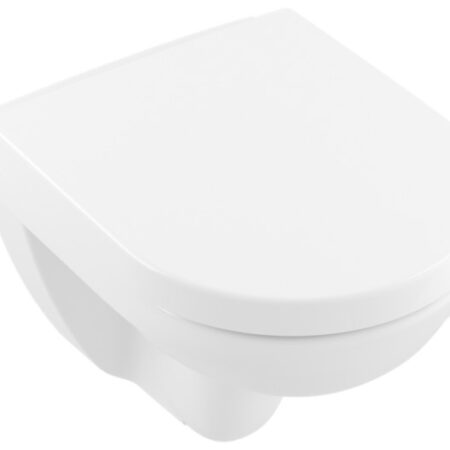Villeroy & Boch WC-Sitz O.novo 9M38S1, 368 x 445 x 49 mm, Oval, mit Absenkautomatik (SoftClosing), mit abnehmbaren Sitz (QuickRelease), Weiß Alpin