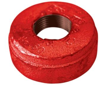 168,3x60,3 mm/6x2 Typ 60 Endkappe rot mit konzentrischer Bohrung  BSPF