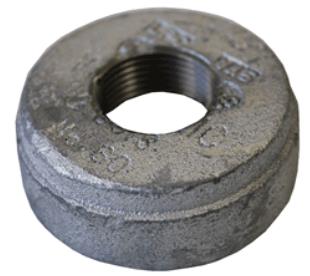 60,3x21,3 mm/2x1/2 Typ 60 Endkappe verzinkt mit konzentrischer Bohrung  BSPF