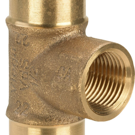 Viega Sanpress-T-Stück mit SC-Contur Rotguss oder Siliziumbronze, Modell 2217.2 d1: 18 Rp: ½ d2: 18