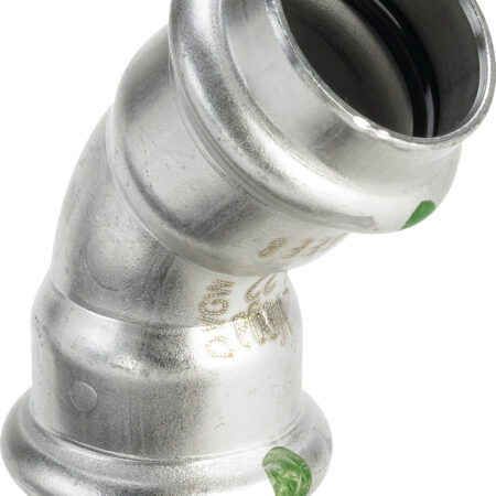 Viega Sanpress Inox-Bogen 45° mit SC-Contur Stahl nichtrostend, Modell 2326 VdS-Zulassung d: 42