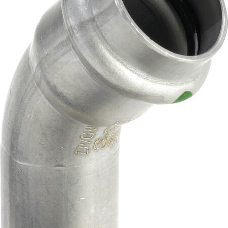 Viega Sanpress Inox-Bogen 45° mit SC-Contur Stahl nichtrostend, Modell 2326.1 VdS-Zulassung d: 54