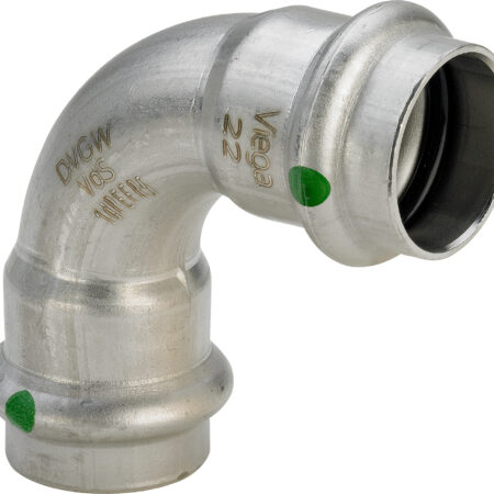 Viega Sanpress Inox-Bogen 90° mit SC-Contur Stahl nichtrostend, Modell 2316 VdS-Zulassung d: 35