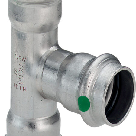 Viega Sanpress Inox-T-Stück mit SC-Contur Stahl nichtrostend, Modell 2318 d1: 28 d2: 15 d3: 28