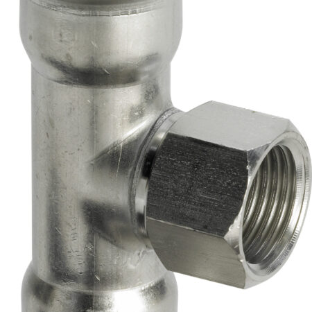 Viega Sanpress Inox-T-Stück mit SC-Contur Stahl nichtrostend, Modell 2317.2 VdS-Zulassung d1: 28 Rp: ½ d2: 28