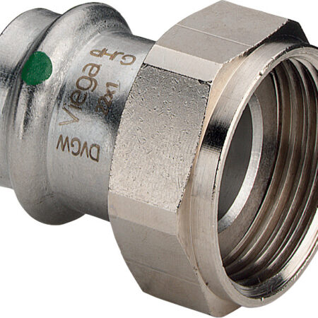 Viega Sanpress Inox-Anschlussverschraubung mit SC-Contur Stahl nichtrostend, Modell 2363 VdS-Zulassung d: 35 G: 1½